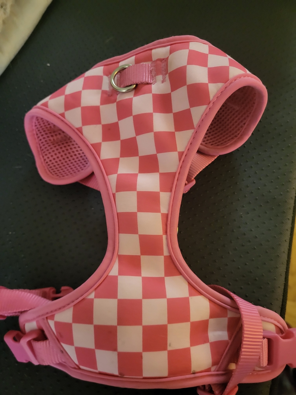 Top Paw Pink and White Checkered Dog Harness